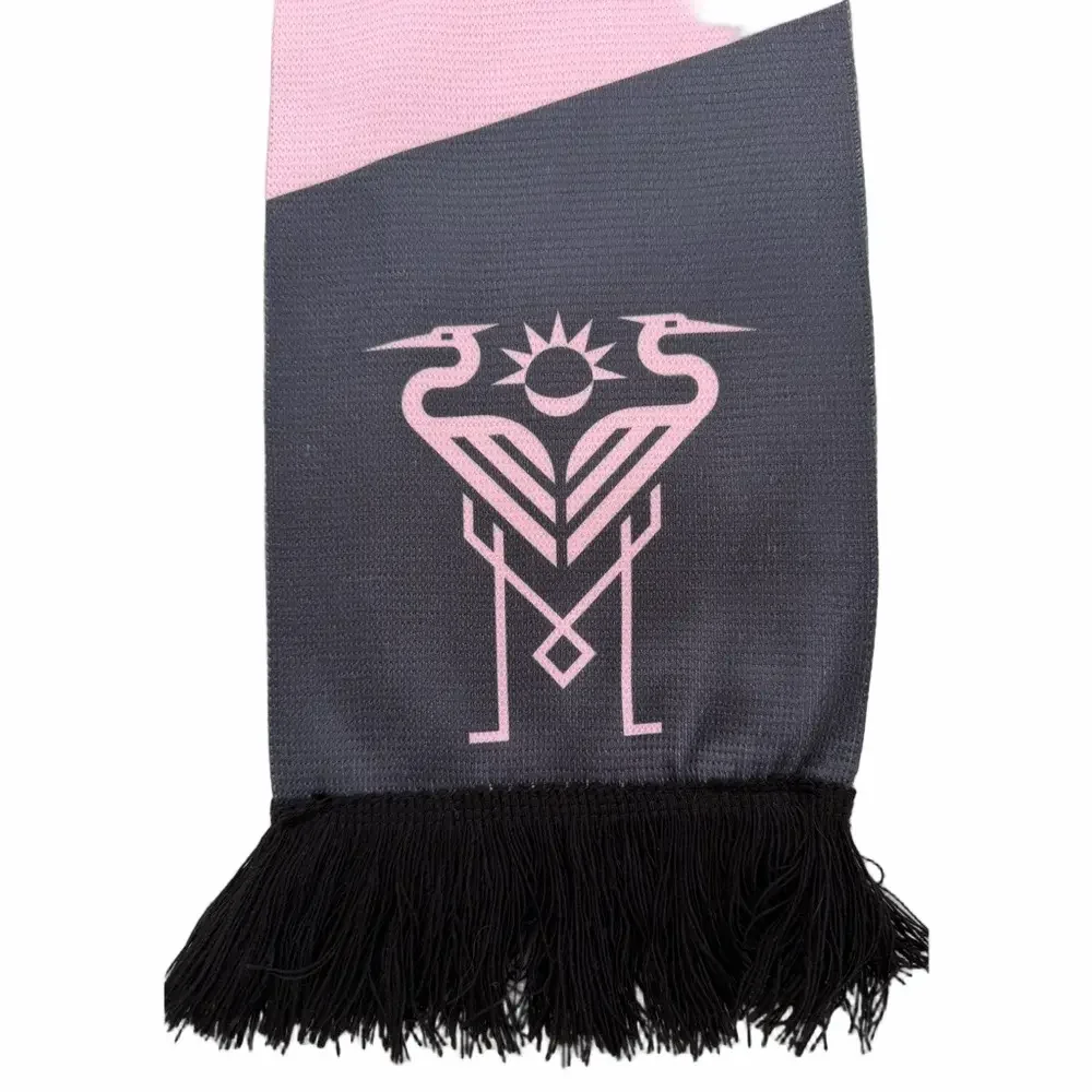 Ruffneck MLS Soccer Intermiami CF Scarf Dark Gray Pink Flamingo NEW 56”